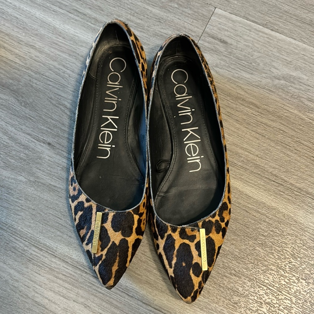 Calvin Klein leopard print flats